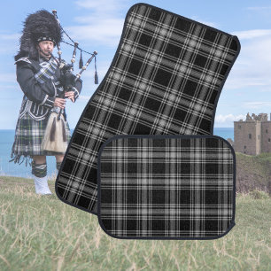 Black Clan Scotland Tartan Plaid checkers pattern Car Floor Mat