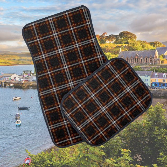Black Clan Scotland Tartan Plaid checkers pattern Car Floor Mat (Black Brown Clan Scotland Tartan Plaid checkers pattern Car Floor Mat)