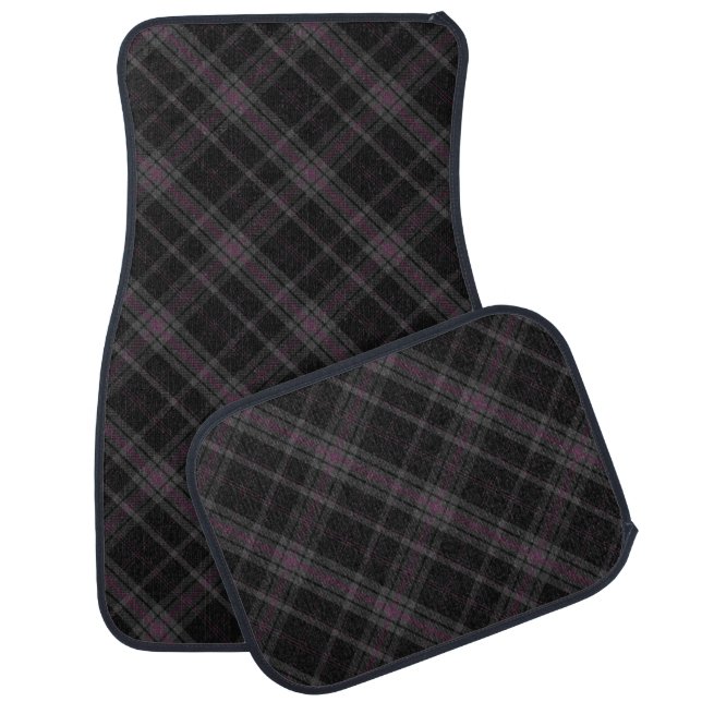 Black Clan Scottish Tartan Plaid checkered Car Floor Mat (Set)