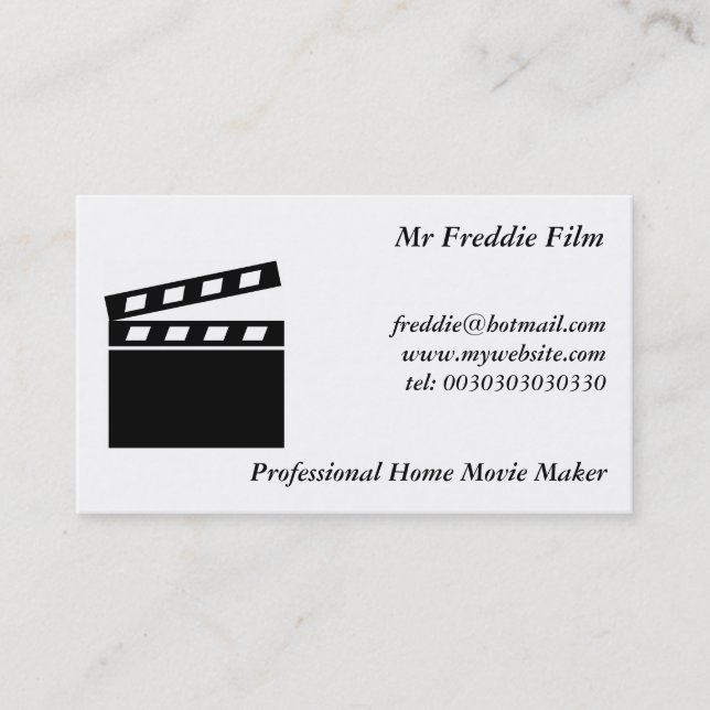 Black Clapperboard Business Card (Front)