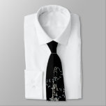 Black Clarinet and Silver Music Notes Tie