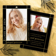 Black Class of 2025 graduation foil announcement