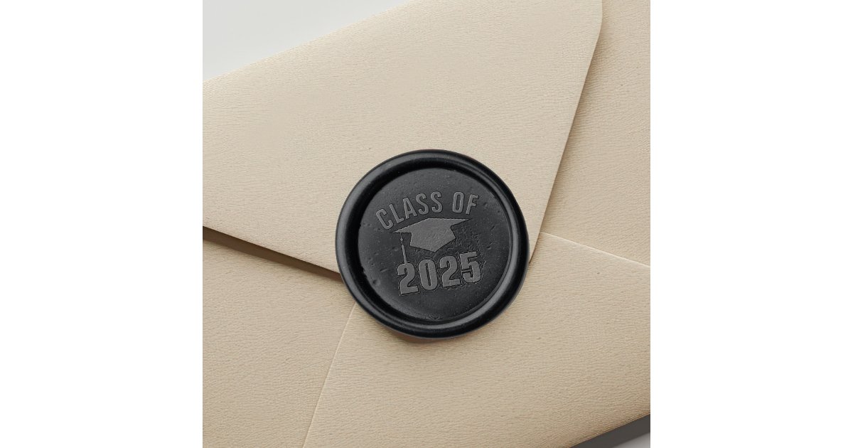 Black Class of 2025 Graduation Party Wax Seal Stamp | Zazzle