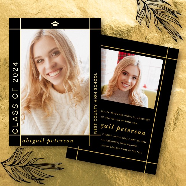 Black Class of 2026 graduation foil announcement  (Creator Uploaded)