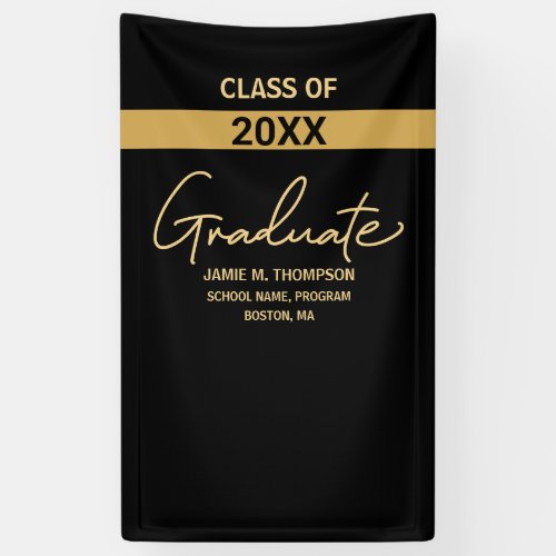 Black Class Year Graduate graduation Banner