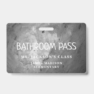 Black Classic Back To School Bathroom Hall Pass Badge