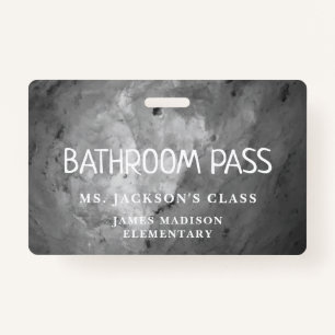 Black Classic Back To School Bathroom Hall Pass Badge