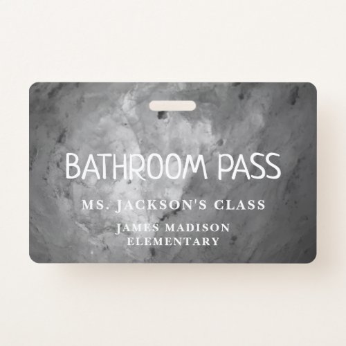 Black Classic Back To School Bathroom Hall Pass Badge