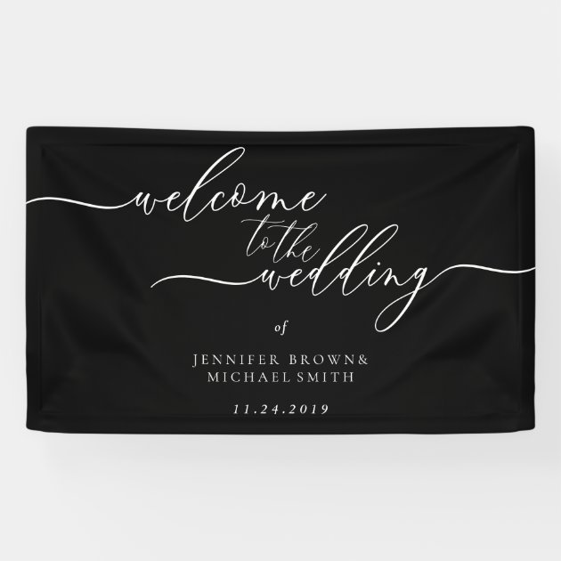 Black Classic Calligraphy Welcome Banner