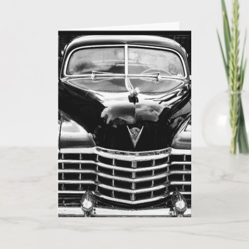 BLACK CLASSIC CAR BIRTHDAY CARDS