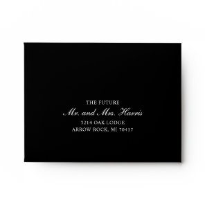 Black Classic Elegant RSVP Wedding Envelope