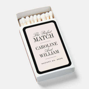 Black Classic Elegant Wedding Favor Matchboxes