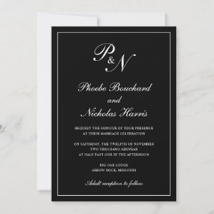 Black Classic Elegant Wedding Invitation