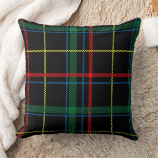 Black Classic Farmhouse Buffalo Plaid Throw Pillow
