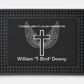 Black Classic Forever in Our Heart Bar Mat