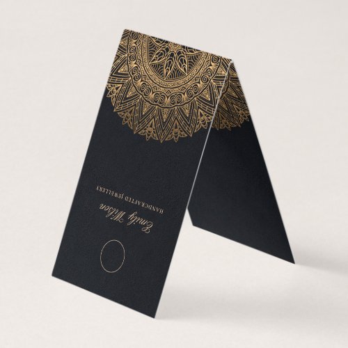 Black Classic Gold Ornate Mandala Jewelry Display Business Card