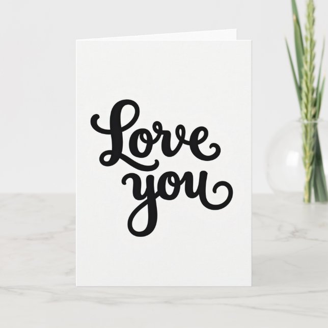 Black Classic Love You Card (Front)