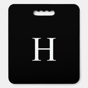 Black Classic Minimal Monogram Seat Cushion