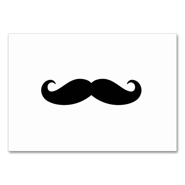 Black Classic Mustache Simple Bushy Moustache Hair Table Number (Front)