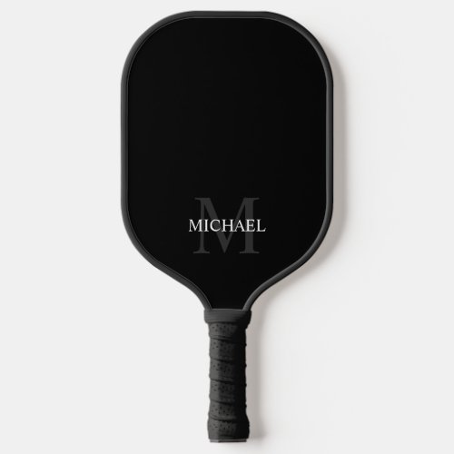 Black Classic Personalized Monogram and Name Pickleball Paddle