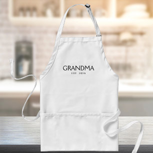 Black Classic Typography Grandma Established Adult Apron