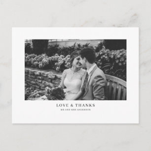 Black Classic Typography Wedding Thank You Postcard