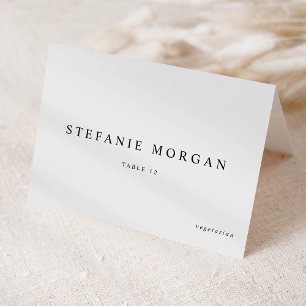 Black Classic Wedding Meal Choice Place Card