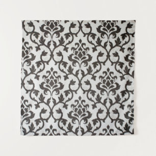 Black classical damask wallpaper pattern tapestry