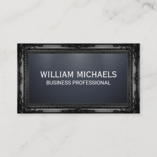 Black Classical Frame Sleek Professional Business Card