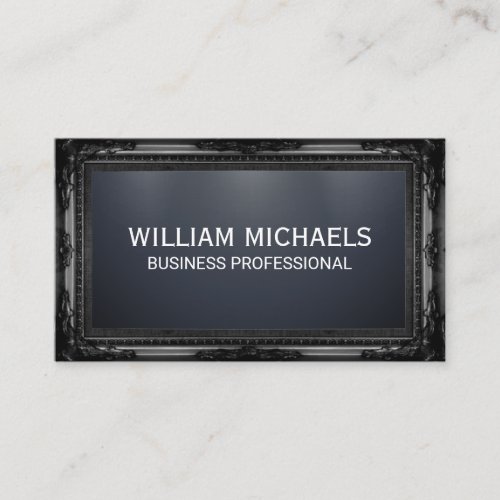 Black Classical Frame  Sleek Professional Business Card