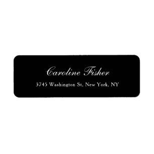 Black Classical Handwriting Plain Simple Mailing Label