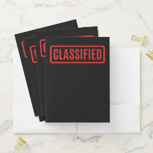 Black Classified Pocket Folder