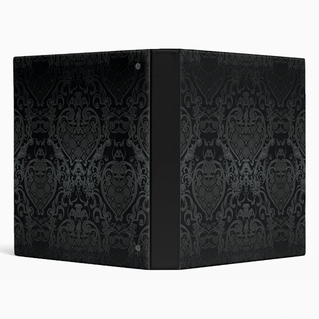 BLACK CLASSY BAROQUE CREST PATTERN FOR BINDER (Background)