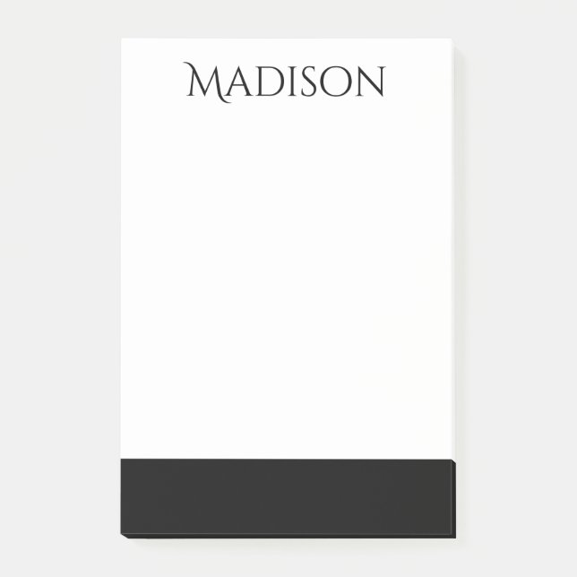 Black Clean Name | Classic Professional  Post-it Notes (Front)