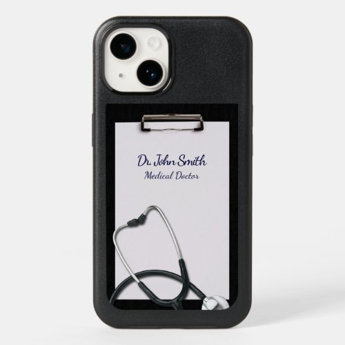 Black Clipboard with Stethoscope Medical OtterBox iPhone 14 Case