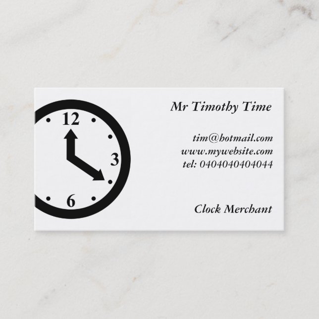Black Clock Business Card (Front)