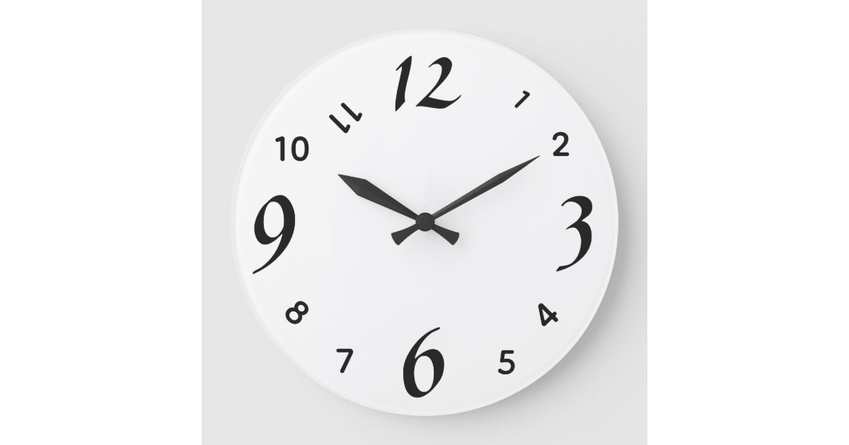 Black clock Numbers Template Wall Clock Zazzle