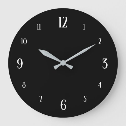 Black Clock with White Numbers Modern