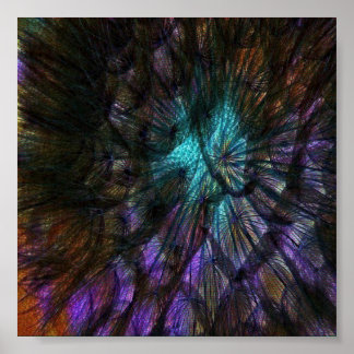 Black closeup dandelion poster