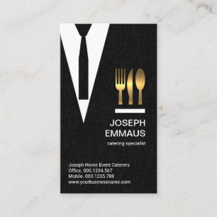 Black Cloth Texture Suit Tie Catering Business Card