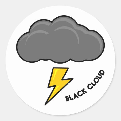 Black Cloud EMS 911 Humor Classic Round Sticker