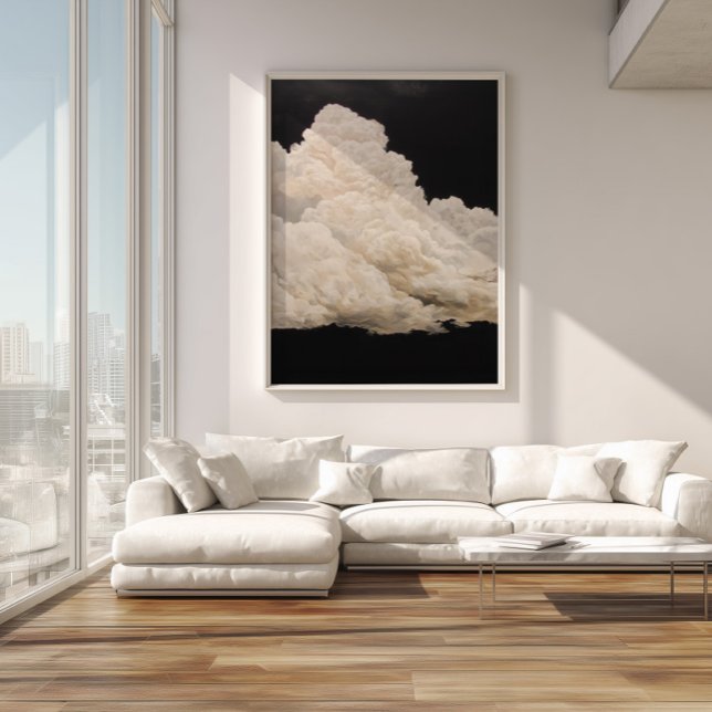 Black Clouds Sky Wall Print Modern Abstract  (Black Clouds Sky Wall art Print)