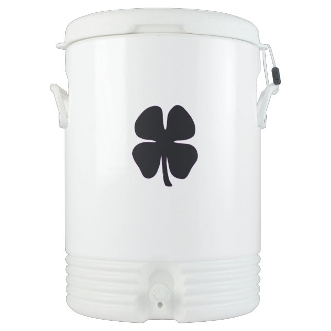 Black Clover cooler white 10 gallon (Front)
