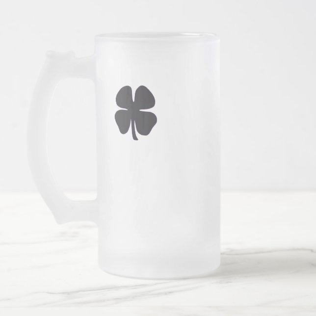 Black Clover frosted glass mug (Left)