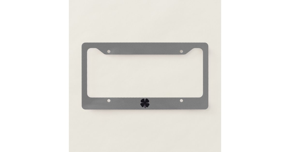 Black Clover gray license plate frame A Zazzle