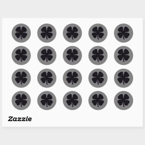 Black Clover gray round small stickers