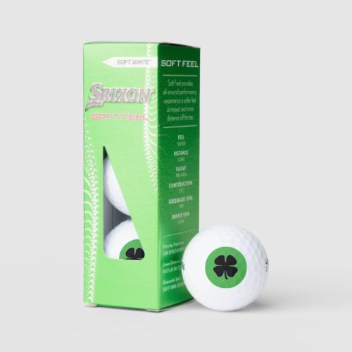 Black Clover green Srixon Soft Feel golf balls 3pk