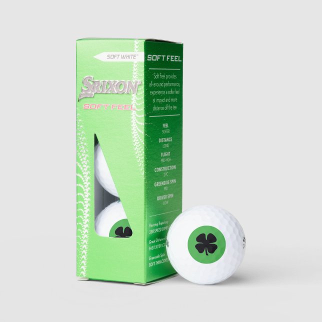 Black Clover green Srixon Soft Feel golf balls 3pk (Packaging)