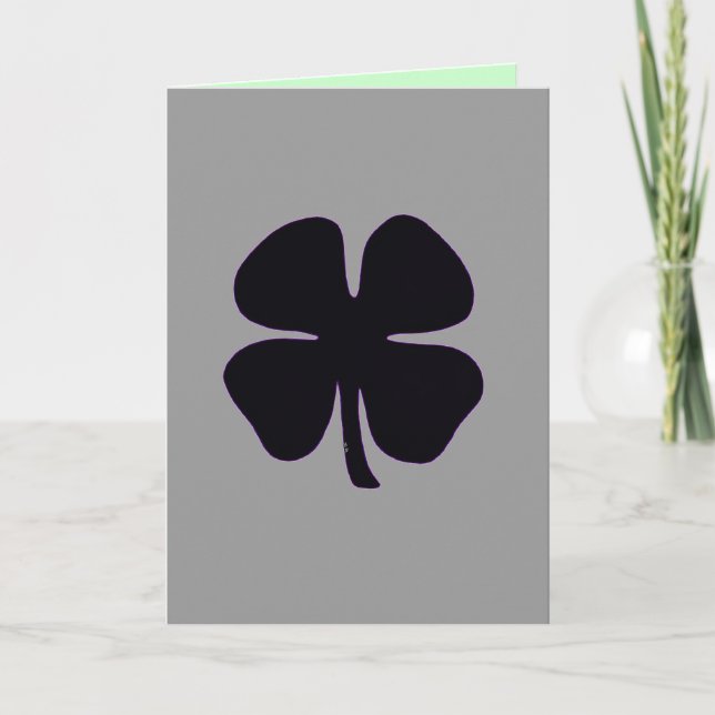Black Clover Irish wake funeral greeting card (Front)