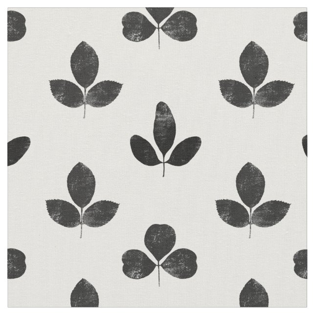 Black Clover on White Fabric (Close Up)